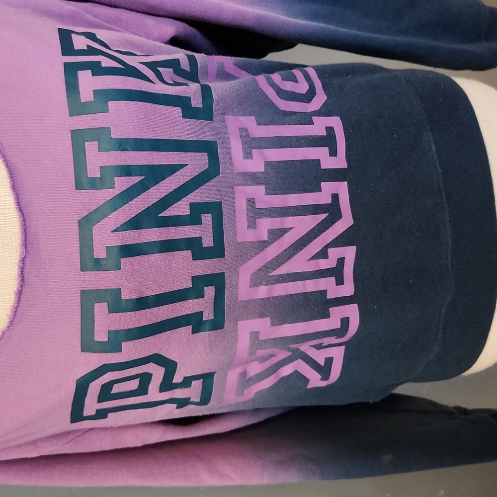 Victoria's Secret Pink Ombre Off The Shoulder Relaxed Fit Sweatshirt Loungewear - Picture 2 of 8